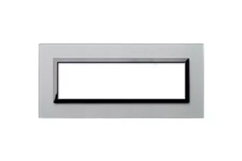 PLAQUE VERA 44 RECTANGULAIRE EN VERRE GRIS OPAQUE 7 MODULES