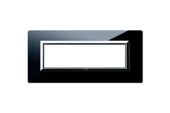 PLAQUE VERA 44 RECTANGULAIRE EN VERRE NOIR ABSOLU 7 MODULES