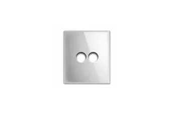 PLAQUE NEW STYLE CARREE EN VERRE BLANC 2 COMMANDES