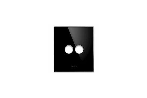 PLAQUE NEW STYLE CARREE EN VERRE NOIR 2 COMMANDES