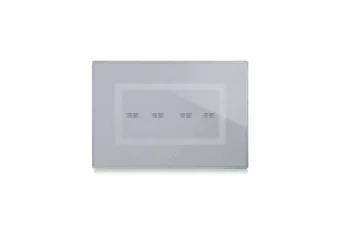PLAQUE VERA 44 TOUCH RECTANGULAIRE GRIS OPAQUE 4 COMMANDES