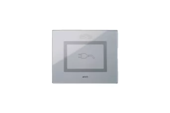 PLAQUE VERA 44 TOUCH RECTANGULAIRE GRIS OPAQUE POUR PRISE COULISSANTE