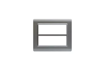 PLAQUE TECHNOPOLYMERE 44 RECTANGULAIRE ARGENT OPAQUE 6+6 MODULES
