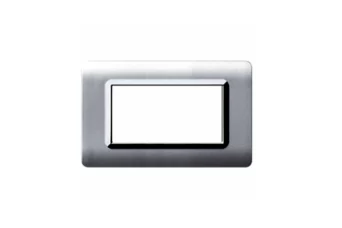 PLAQUE TECHNOPOLYMERE 44 RECTANGULAIRE ALLUMIA AVEC CADRE CHROME 4 MODULES