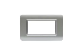 PLAQUE TECHNOPOLYMERE 44 RECTANGULAIRE ARGENT OPAQUE 4 MODULES