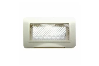PLAQUE ETANCHE ENCASTREE RECTANGULAIRE 4 MODULES S44 BLANC