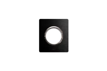 PLAQUE NEW STYLE CARREE ALUMINIUM ANTHRACITE BROSSE POUR 2P+T