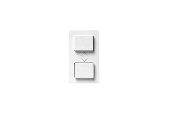 DOUBLE BOUTON POUSSOIR POUR VOLET ROULANT BLANC