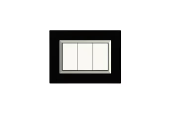 PLAQUE NOVA 45 RECTANGULAIRE NOIR 3 MODULES
