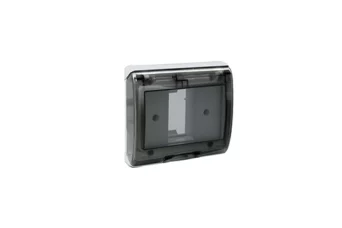 PLAQUE ETANCHE ENCASTREE CARREE 1 MODULE S45 COUVERCLE RIGIDE FUME